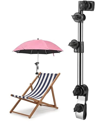 Universal 360 Adjustable Scalable Umbrella Holder for Chair Umbrella Holder for Stroller Beach Chair Wheelchair & Golf Cart Secure Fit for Outdoor Shade & Rain Protection