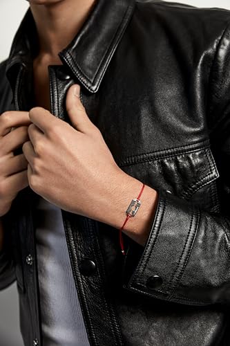 Men's Bracelet on Red Nylon Cord, Red4