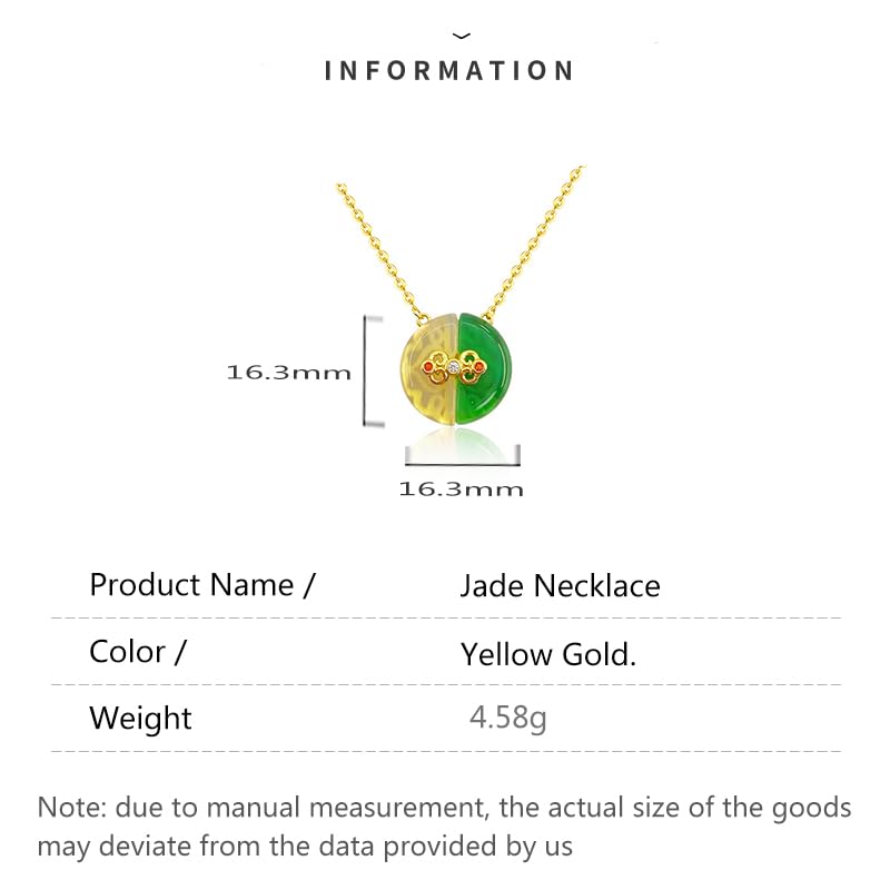 14K Gold Natural Jadeite Lucky Pendant Necklace, New Oriental Style Moissanite Design Necklace, Elegant Jewelry Gift for Her2