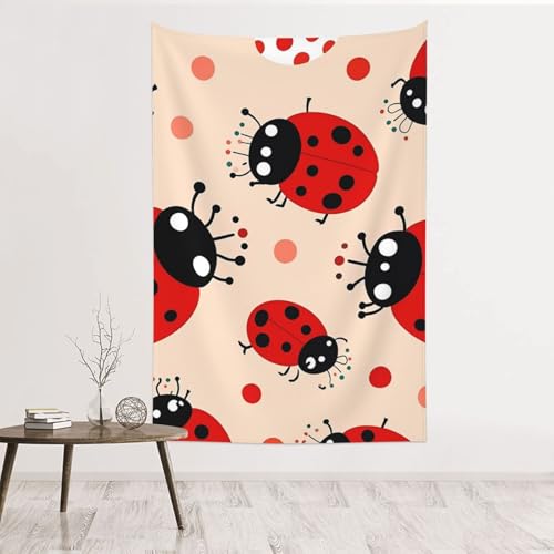 Tapisserie murale coccinelle en velours, une idée cadeau déco originale