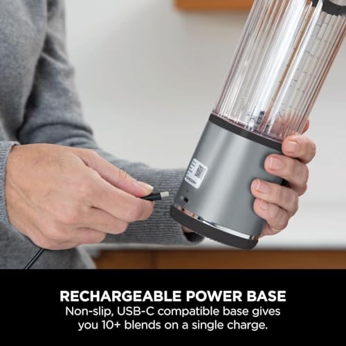 Image of Ninja BC151BK Blast Portable Blender, Cordless, 18oz. Vessel, Personal Blender-for Shakes & Smoothies, BPA Free, Leakproof-Lid & Sip Spout, USB-C Rechargeable, Dishwasher Safe Parts, Black