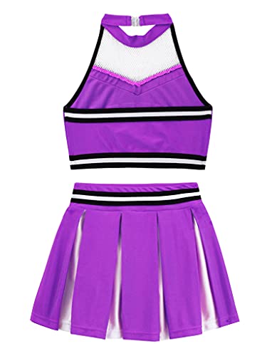 Disfraz para niña animadora 10 años morado miniatura 4