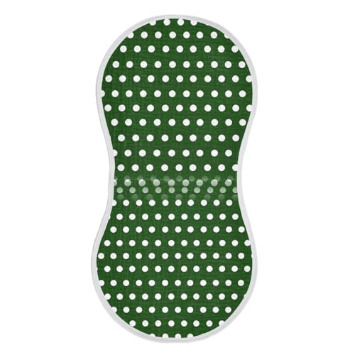 Muslin Baby Burp Cloths, Polka Dots Green Cotton Soft Burp Cloths for Newborns​​, Extra Absorbent Burp Cloths 2-Pack​​, 22 x 11 Inch2