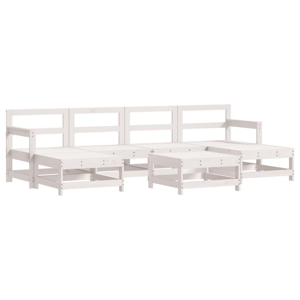 Salon de jardin modulaire bois 7 pièces canapé modulable extérieur pin massif