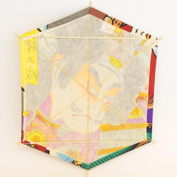 Amazon.co.jp: インテリア 手描き和凧 六角凧 約縦60×横48cm ロ-16二