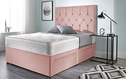 Bed Centre Ziggy - Divano Letto in Memory Foam con Materasso, Senza testiera, Senza cassetti, Colore: Rosa, Double (135cm X 190cm)