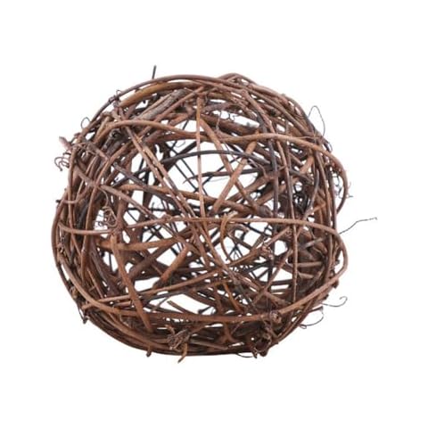3 Pcs Handmade Wicker Rattan Balls, Natural Vine Balls Bowl and Vase Filler Twig Orbs, Brown Rustic Rattan Decorative Balls Ornament for Garden, Wedding, DIY Crafts, Rabbits, Parrot, Bird Toys Cover