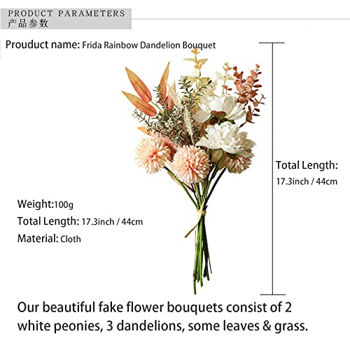 hanlongyu Artificial Flowers Fall Decor Wedding Bouquet, Silk Dandelion Fake Flowers for Dining Table Decor Centerpieces, Wedding Bridal DIY Bouquet Halloween Christmas Home Décor image 6