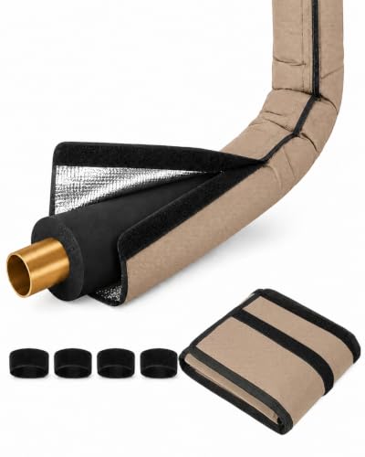 Image of 4 Layers Outdoor AC Line Insulation Pipe Cover 6ft x 10.2in, Cuttable 600D Waterproof Portable AC Hose Insulation Sleeve, Pipe Insulation Wrap for All Season, 1 Pack, Brown