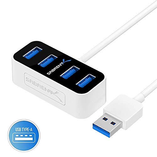 Sabrent 4 Port Mini Portable USB 3.0 Hub [2-ft Cable] (HB-MNBW)