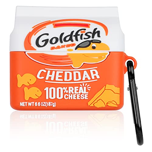 Oqplog for AirPod Pro 2019/Pro 2 Gen 2022 Case Food Cover for AirPods Pro Silicone Cases Air Pods Pro Cute Funny Cartoon 3D Kawaii Fun Soft Cool Unique for Girls Boys Teen Girly (Gold Fish Cookie)