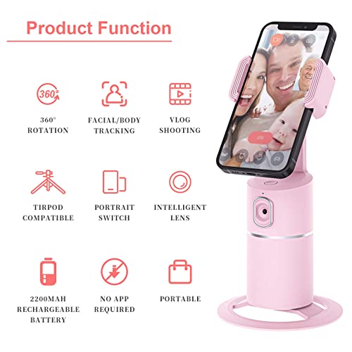 Suporte de telefone com rastreamento automático, rotação de 360° para o corpo da cara, tripé de rast