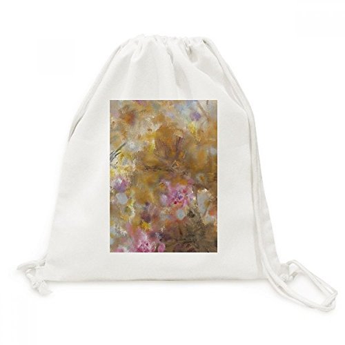 Peinture à l'huile sur Toile drawstrings backpack Septembre Lotus Xjj pour voyage