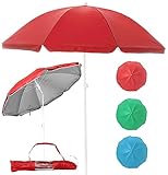 Stephans Möbelbörse Sonnenschirm - Strandschirm - Gartenschirm - Balkonschirm - Sonnenschutz - LSF 30+ - inklusive Tragetasche, Neigefunktion, Höhenverstellbar - 160cm (Blau)