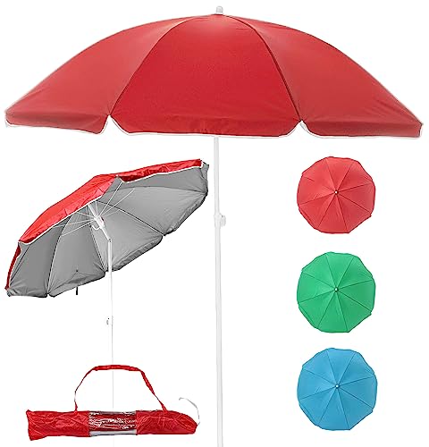 Stephans Möbelbörse Sonnenschirm - Strandschirm - Gartenschirm - Balkonschirm - Sonnenschutz - LSF 30+ - inklusive Tragetasche, Neigefunktion, Höhenverstellbar - 160cm (Blau)