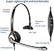 Wantek Telefon Headset mit Mikrofon Noise Cancelling, RJ9 Office Phone Headset Kompatibel mit Yealink T19P T21P T23G T41S T42S T46S Avaya 1608 9608 9611G Grandstream GXP1620 1630 Snom (Single)