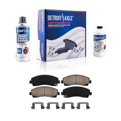 Image of Detroit Axle - Front Ceramic Brake Pads w /Hardware Replacement for Acura TL Honda Ridgeline - 4pc Set