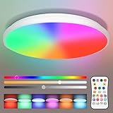 💡【Farbtemperatur & Helligkeit Einstellbare】Diese LED Deckenleuchte Flach Rund kann die Farbtemperatur von 3000K bis 6500K, die Helligkeit von 10% bis 100% durch die Fernbedienung einstellen.HINWEIS: kompatibel nicht für Dimmer / Wandschalter.