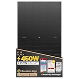 Solakon Solarpanel 450W, Bifazial Glas-Glas N-Type Solarmodul, 40v Monokristalline Solarmodule/Solar Module für Balkonkraftwerk/Solaranlage, 450w Solar Panel für Photovoltaik Komplettanlage (1 Stk)