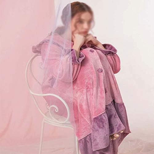 ZXINGCHIデカール] 女性用フード付きロングバスローブ ソフトバス