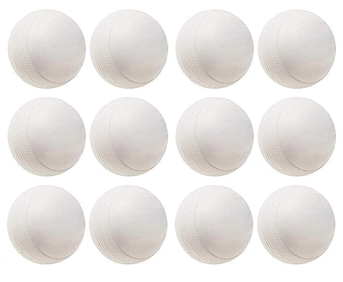 Image of MOOLYAVAAN Products Cricket Ball Light Weight | Made for Cricket Training | Tennis Training, (White Plastic Ball (Pack of 3))
