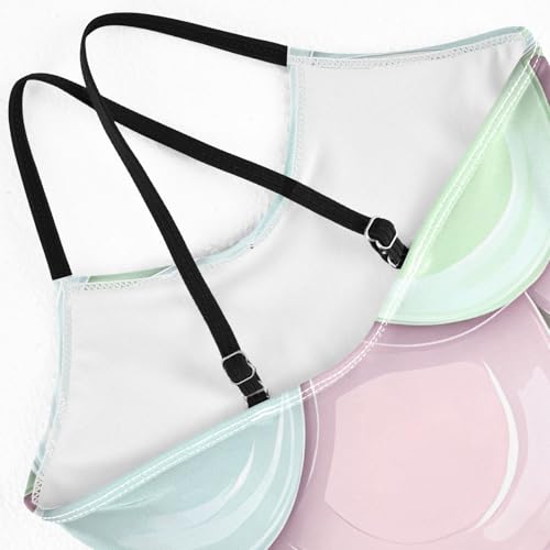 Bolaz Girls Swimsuits One-Piece Bathing Suits Multicolor Kids Sport Summer Beach Swimwear for 3-10 Years Old-Blue Pink Green Scale Pattern4