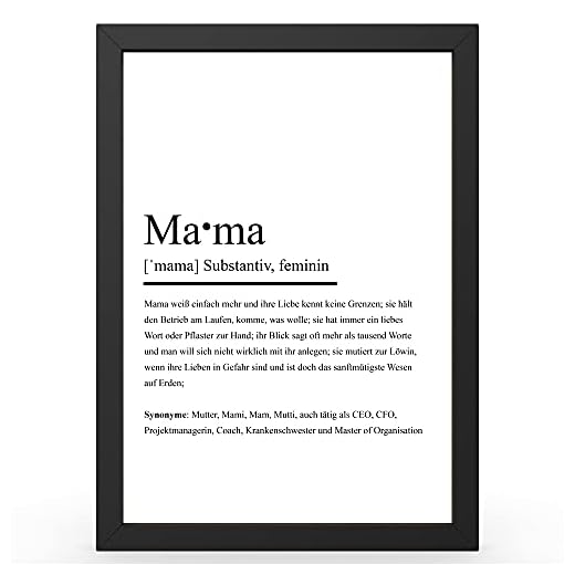 Urhome DIN A4 Kunstdruck | Definition Mama ohne Rahmen | Worterklärung