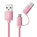 Produktbild Sunhoyu Typ C Micro USB 2 In 1 Kabel,2in1 USB 2.0 Stecker Auf USB 3.1 Typ C Micro USB Weave Daten Schnellladekabel