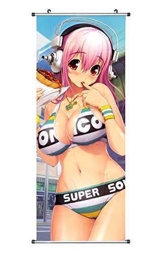CoolChange Super Sonico Cuadro Grande de Tela | 100x40cm | Kakemono con Motivo de Bikini