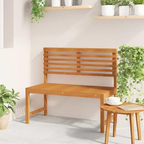 Banco de jardín de madera resistente exterior de 100cm para terraza 2