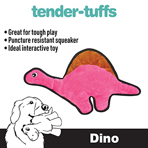 Juguete para perro dinosaurio rosa resistente con sonido miniatura 2