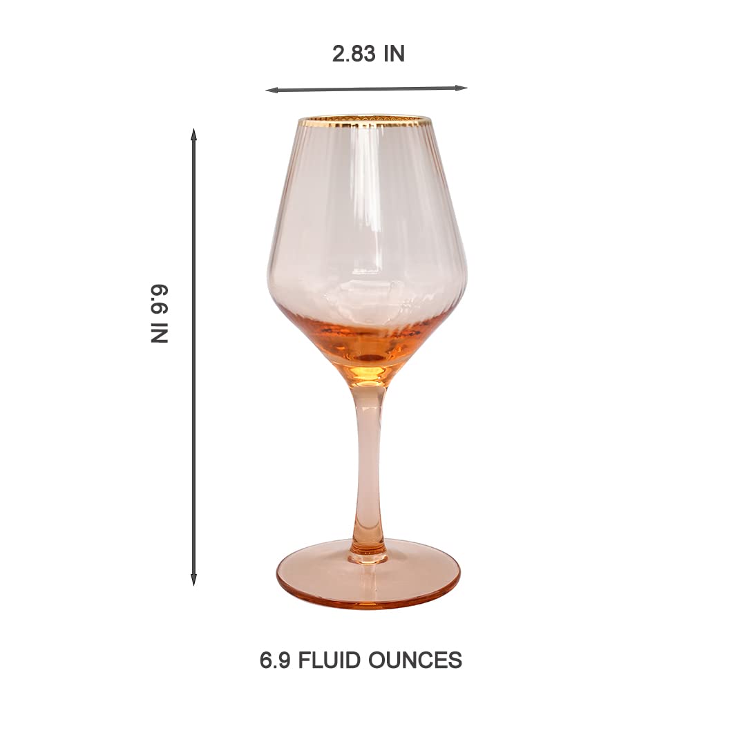 Amazon.com | EVEREST GLOBAL Gold Rimmed Wine Glass 6.9 oz Red or White Long  Stem Wine Glassware for Parties, Date Nights, Classic Durable Stemware,  Gift For Women: Wine Glasses