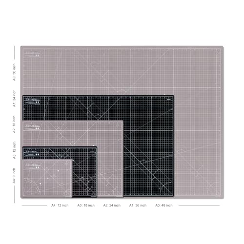 Image of Elan Cutting Mat A4 Black & Taupe, Self Healing Cutting Mat 9x12 Inch, 5-Ply Craft Board Black, Hobby Board for Crafts 9x12 Inch