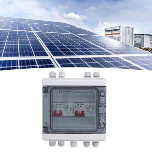 Interruttore Automatico Miniaturizzato CC, Sezionatore Solare CC 500 V, Scatola Combinata Fotovoltaica con Protezione Sovratensione 2 in 2 Uscite, 32 A 20‑40 KA, IP65