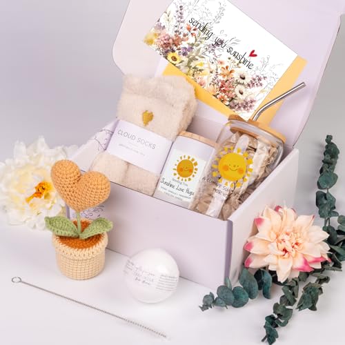 Birthday Pamper Gifts For Women,7 Luxury Pamper Hamper Gifts for Her,Sunflower Birthday Gifts for Her,Get Well Soon Gifts Self Care Package Presents Ideas for Siste,Best Friend, Mum - Image 3