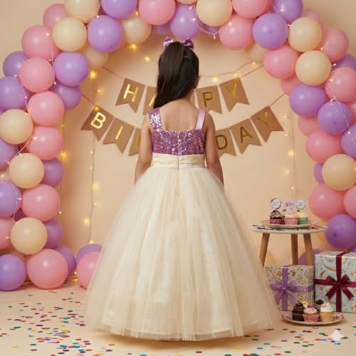 Image of SOFYANA Satin Formal Special Occasion Dress for A Young Girl Dressy Children's Wear Frock