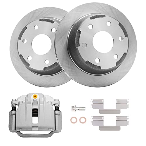 Image of Detroit Axle - Rear Disc Rotors Left Brake Caliper Replacement | for 2003-2006 Chevrolet GMC Silverado Sierra 1500