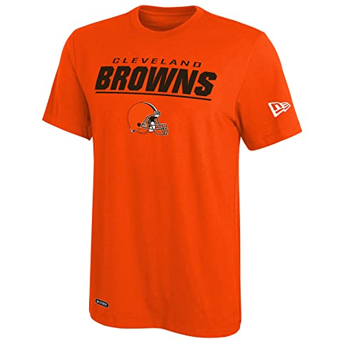 New Era NFL Mens Browns Stated SS Poly DRI-TEK TEE Brilliant Orange Size MM