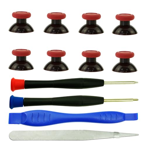 Image of 8PCS Replacement Thumbstick for Xbox one S /X /Elite Controller, Analog Joysticks Repair Kit for Xbox Series X /S Controller, Custom Thumb Sticks Parts for Xbox Core Controller (Black-Red)