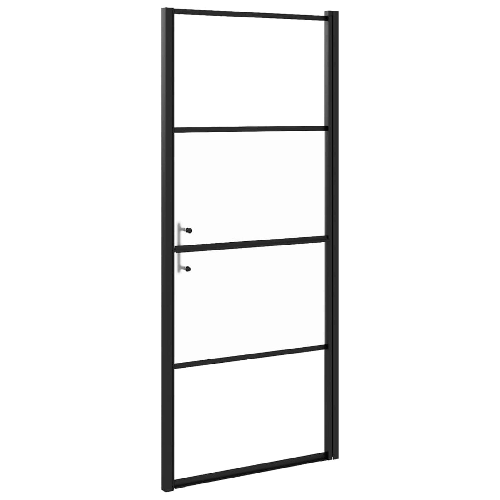 Rantry Parete Doccia 81x195cm in Vetro Temperato Semi Smerigliato Nero, Parete Doccia Fissa, Gruppo Doccia a Parete, Parete Doccia Scorrevole, Parete Doccia Walk-in per Bagno