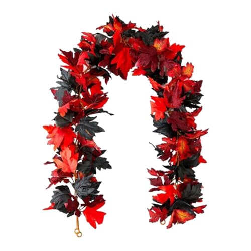 Guirnalda de arce otoñal, guirnalda de follaje artificial de otoño, guirnalda de vid colgante, guirnalda de follaje artificial de otoño, decoración de fiesta de boda, decoración de Acción de Gracias