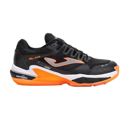 Joma Slam Men 2501 Black - TSLAMW2501OM - Zapatilla de pádel Hombre, Negro y naranja., 43 EU