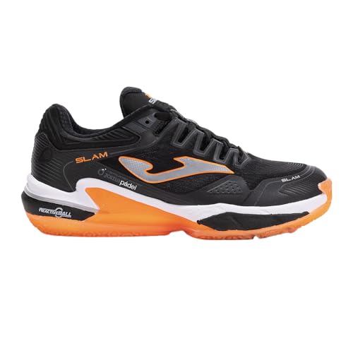 Joma Slam Men 2501 Black   TSLAMW2501OM   Zapatilla de pádel Hombre, Negro y naranja., 45 EU