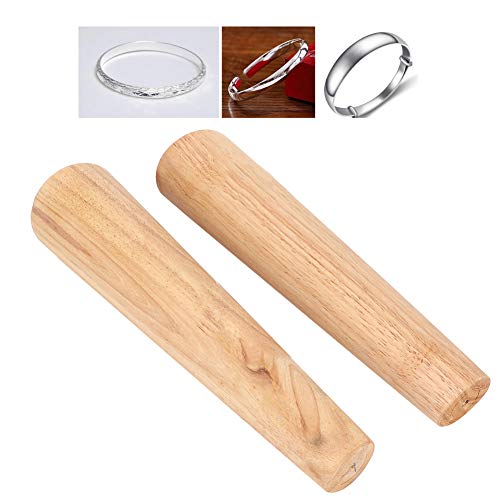 Bracelet Mandrel Stick (2pcs Round Oval Shape Wooden Jewelry Tool) Adjust Bracelet Gauge Measure and Deformation Repair Tool for Jewelry Making - Image 4