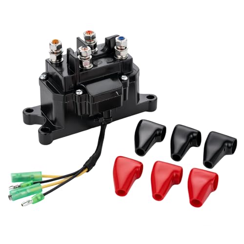 Winch Solenoid Relay 250A 12V for ATV UTV Truck Winch 2000-6000 LBS with 6 Protective Terminal Caps by SINOKING - Used condition - US$14.42