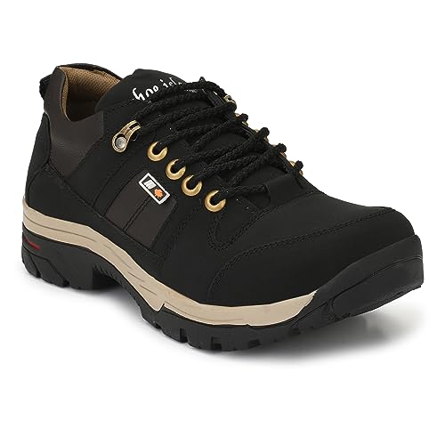 Image of Shoe Island Solid Black Premium Leatherette Ankle Length Casual Boots for Men