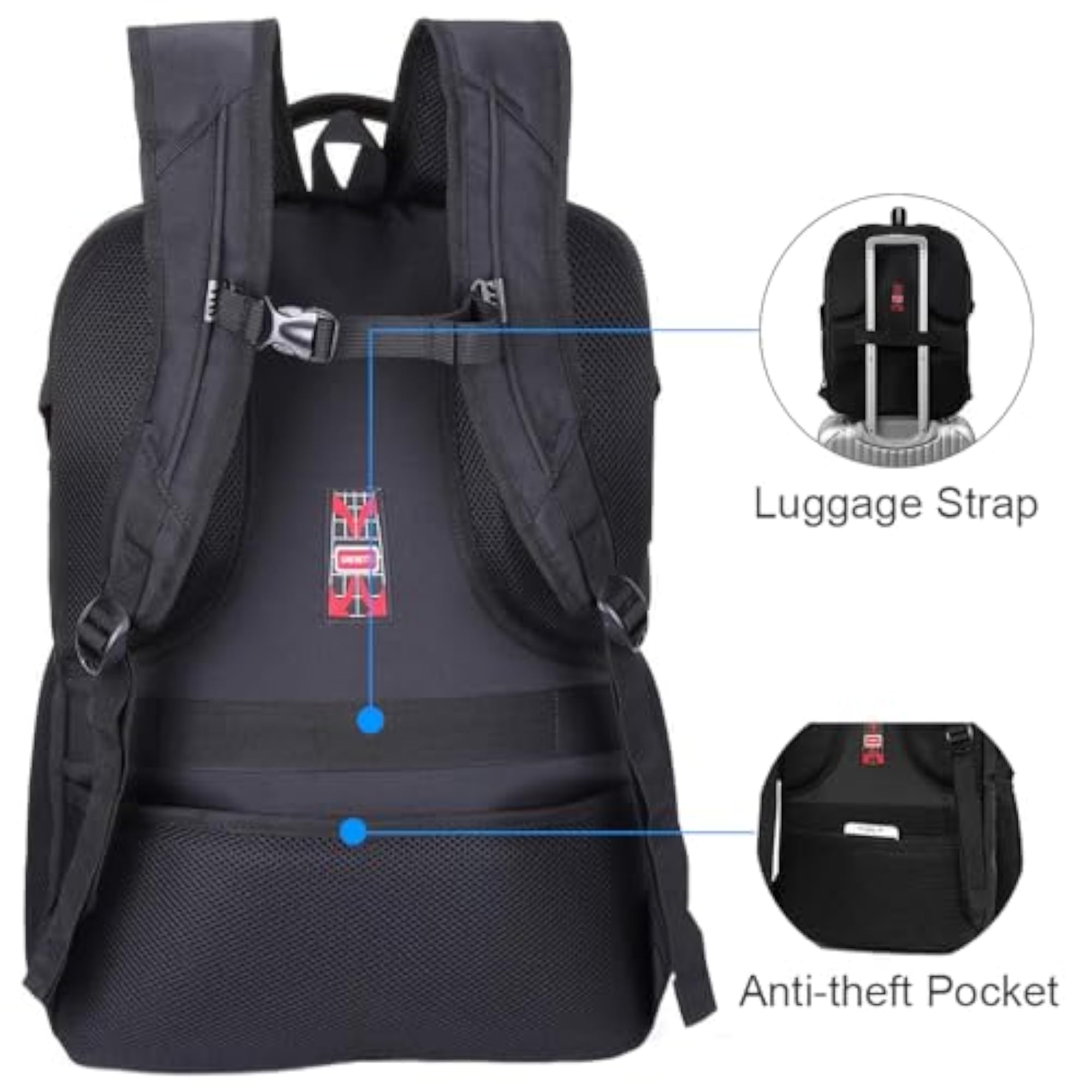 19 Inch Travel Laptop Backpack with USB Charging Port