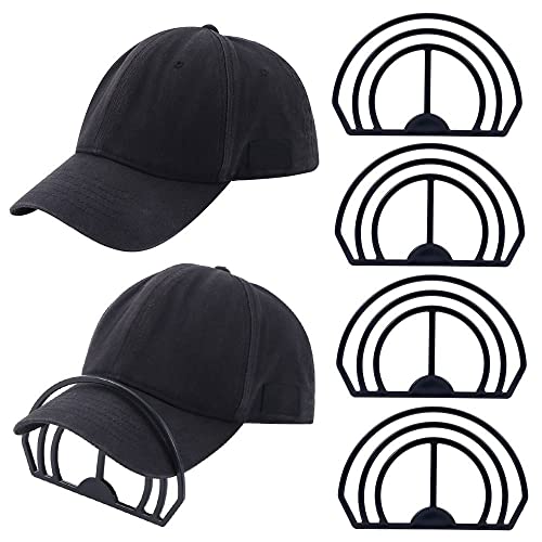 gofidin 4 Pcs Hat Brim Bender, Perfect Black Hat Curving Band No Steaming Required Convenient Shaper Design with Dual Option Hat Bill Bender Slots