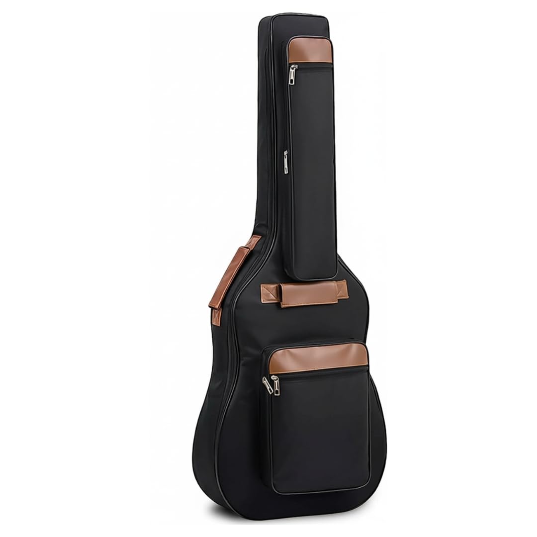 GLOW WINGS Enterprisese Heavy Duty Padding Lightweight Black Brown Rexine Waterproof Acoustic Guitar Bag-picture-18