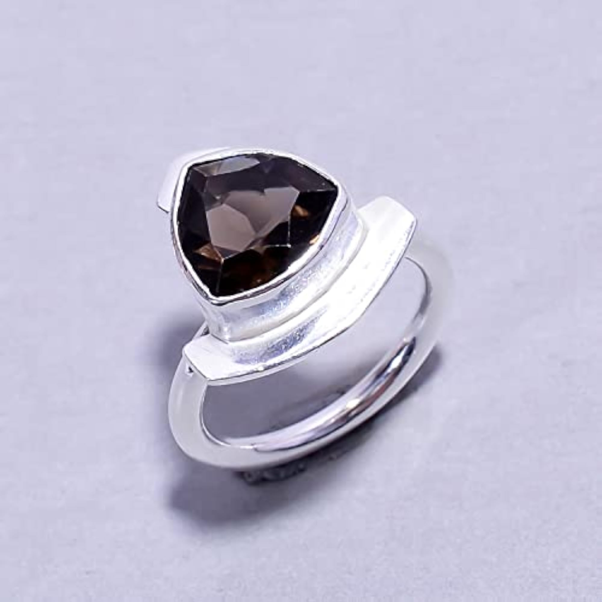 Fabulous Smoky Quartz Trillion Shape Gemstone Ring for Children